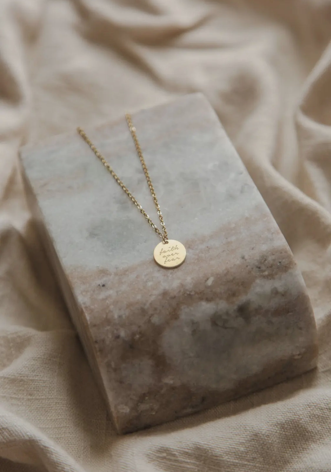 Faith over Fear Pendant Necklace