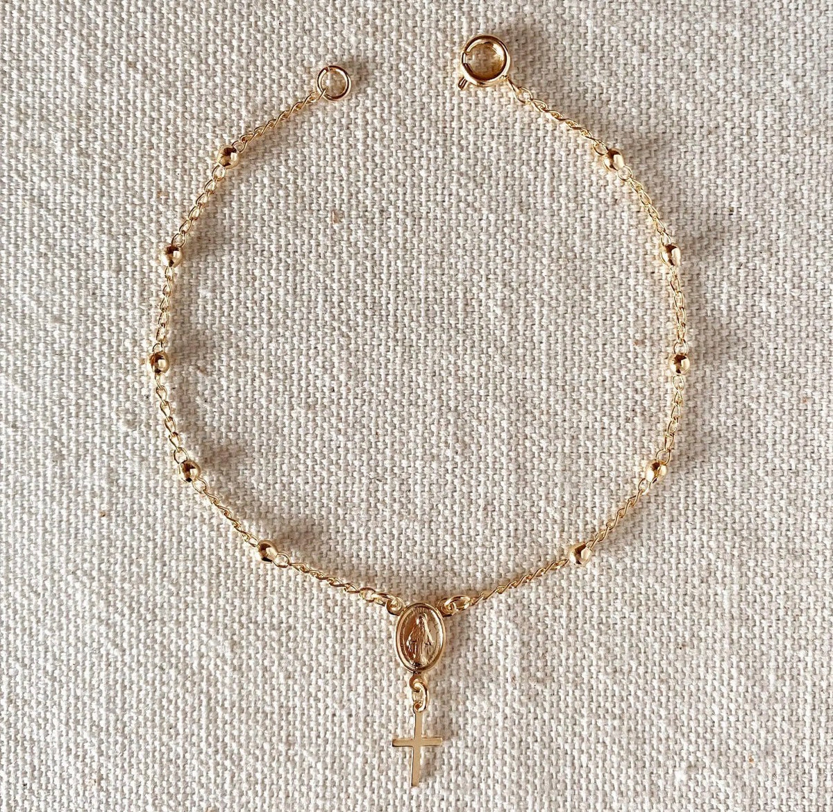 Delicate Gold Cross Bracelet