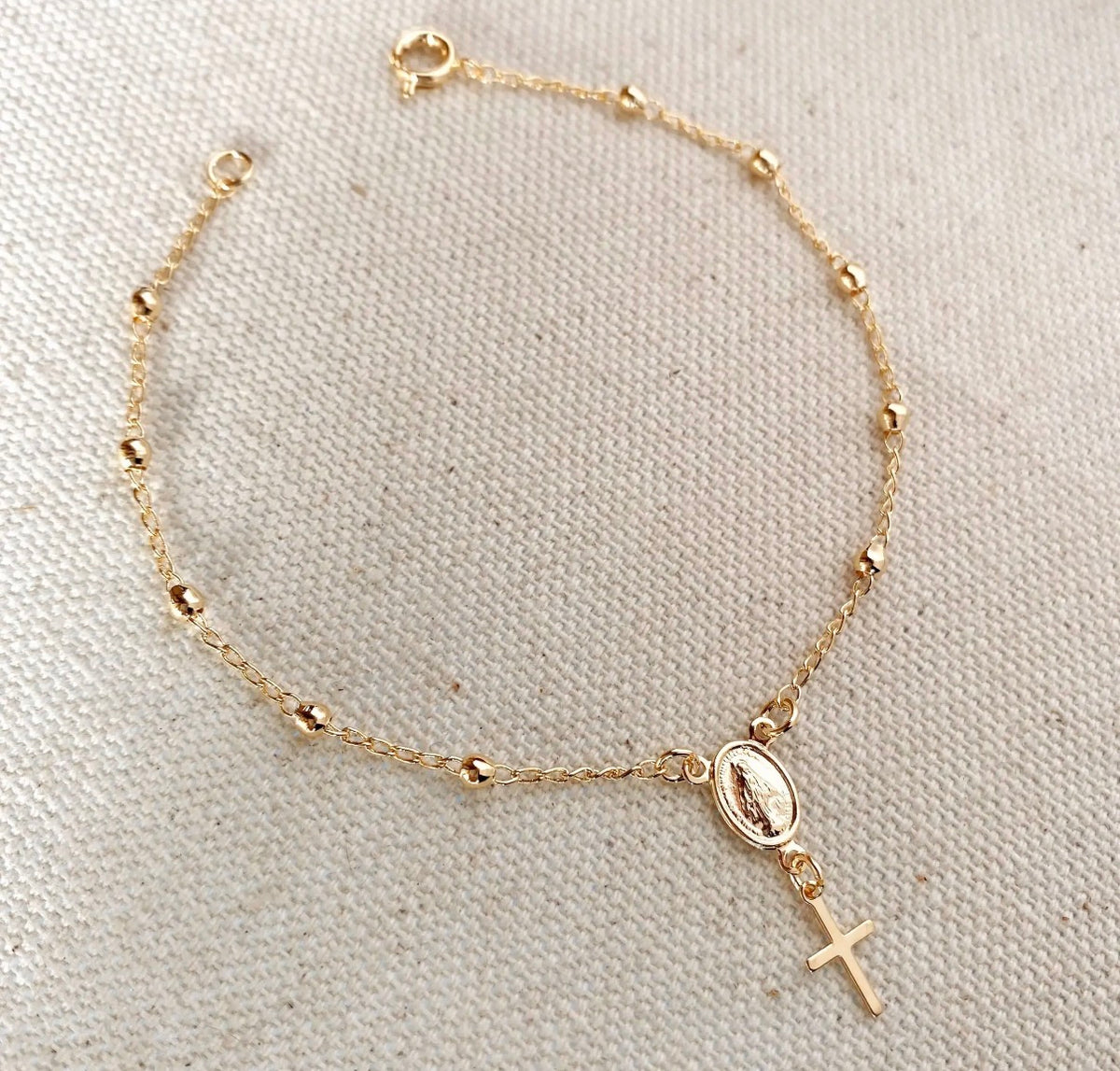 Delicate Gold Cross Bracelet