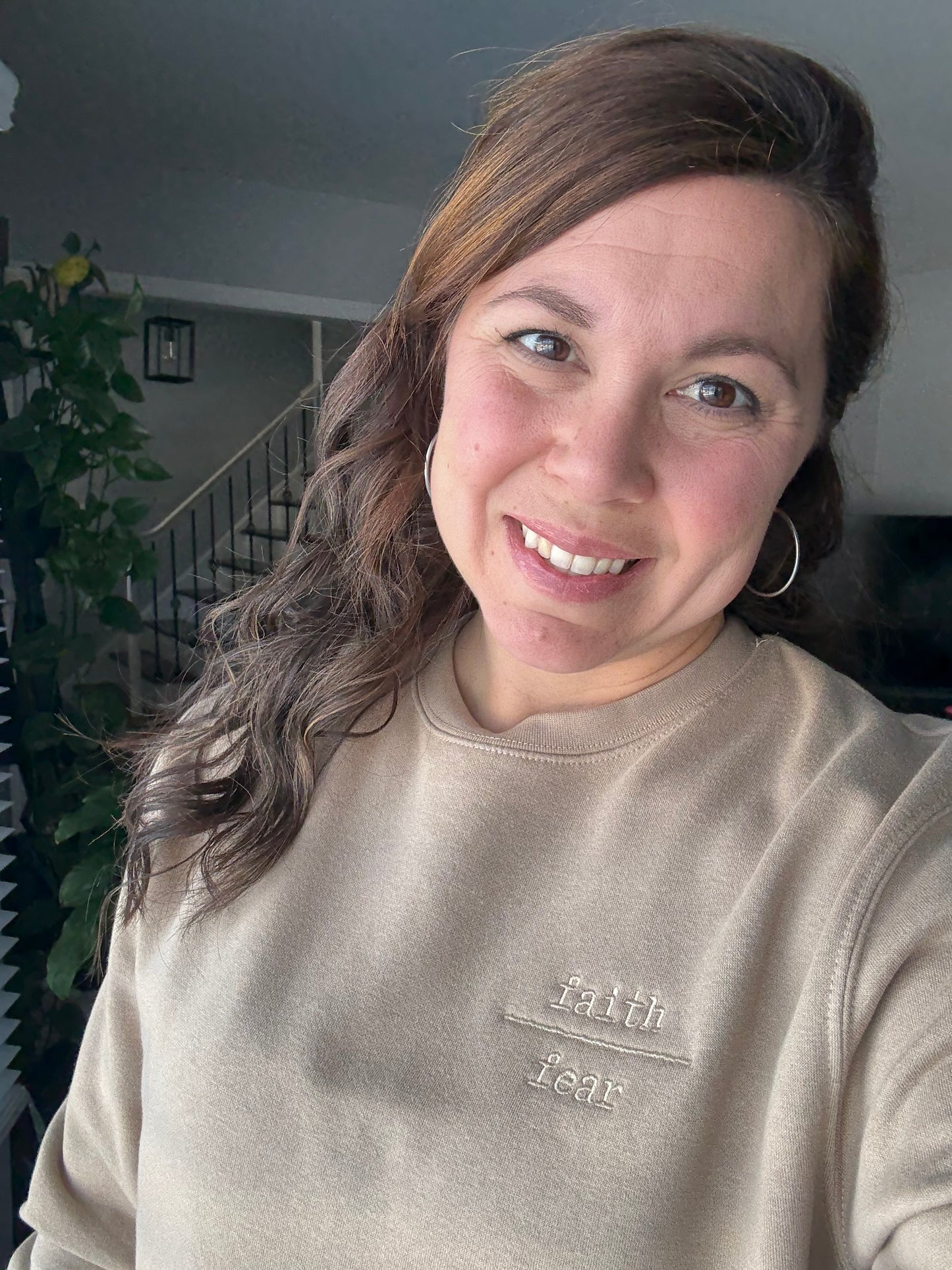 Faith Over Fear Embroidered Crewneck Sweatshirt