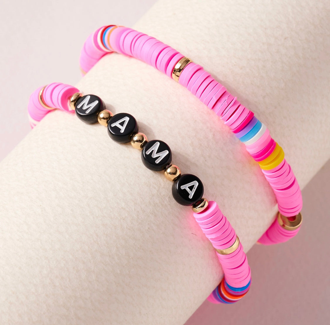 MAMA Rubber Beaded Bracelet Set