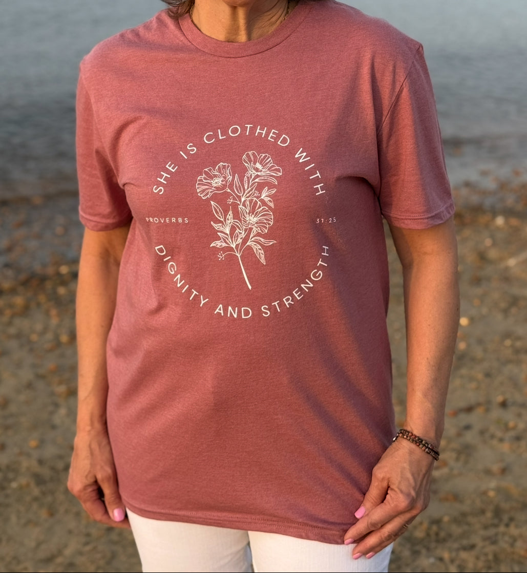 Dignity + Strength Floral T-Shirt