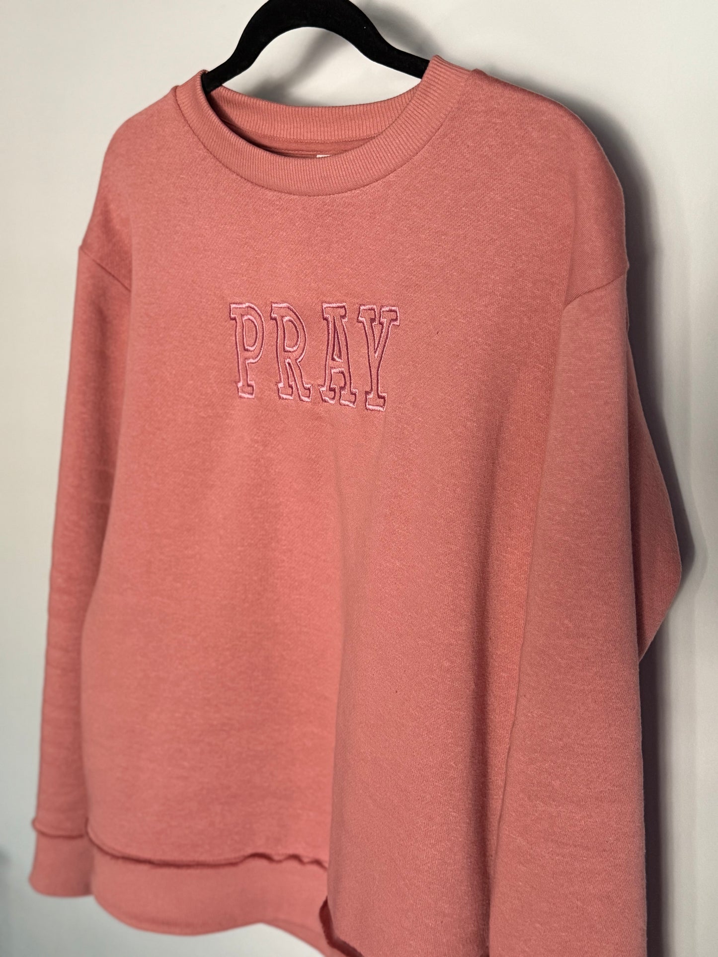 PRAY Embroidered Ladies Tunic Fleece Sweatshirt