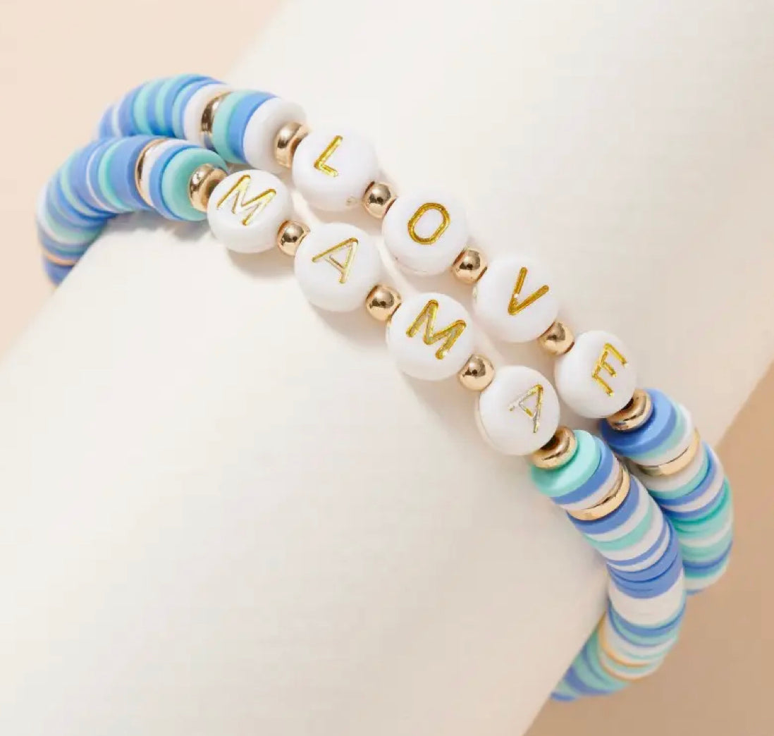 MAMA-LOVE Rubber Beaded Bracelet Set