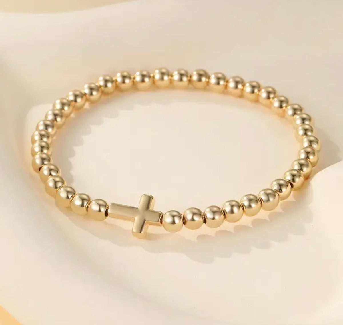 Ball Chain Cross Bracelet