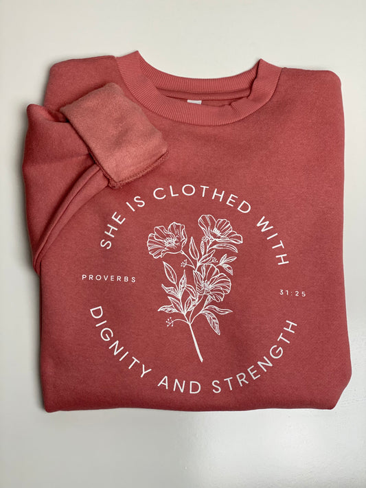 Dignity + Strength Floral Ladies Fleece