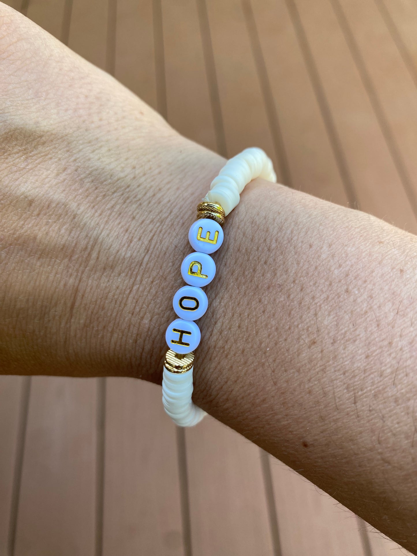 Inspirational Heishi Disk Bracelet