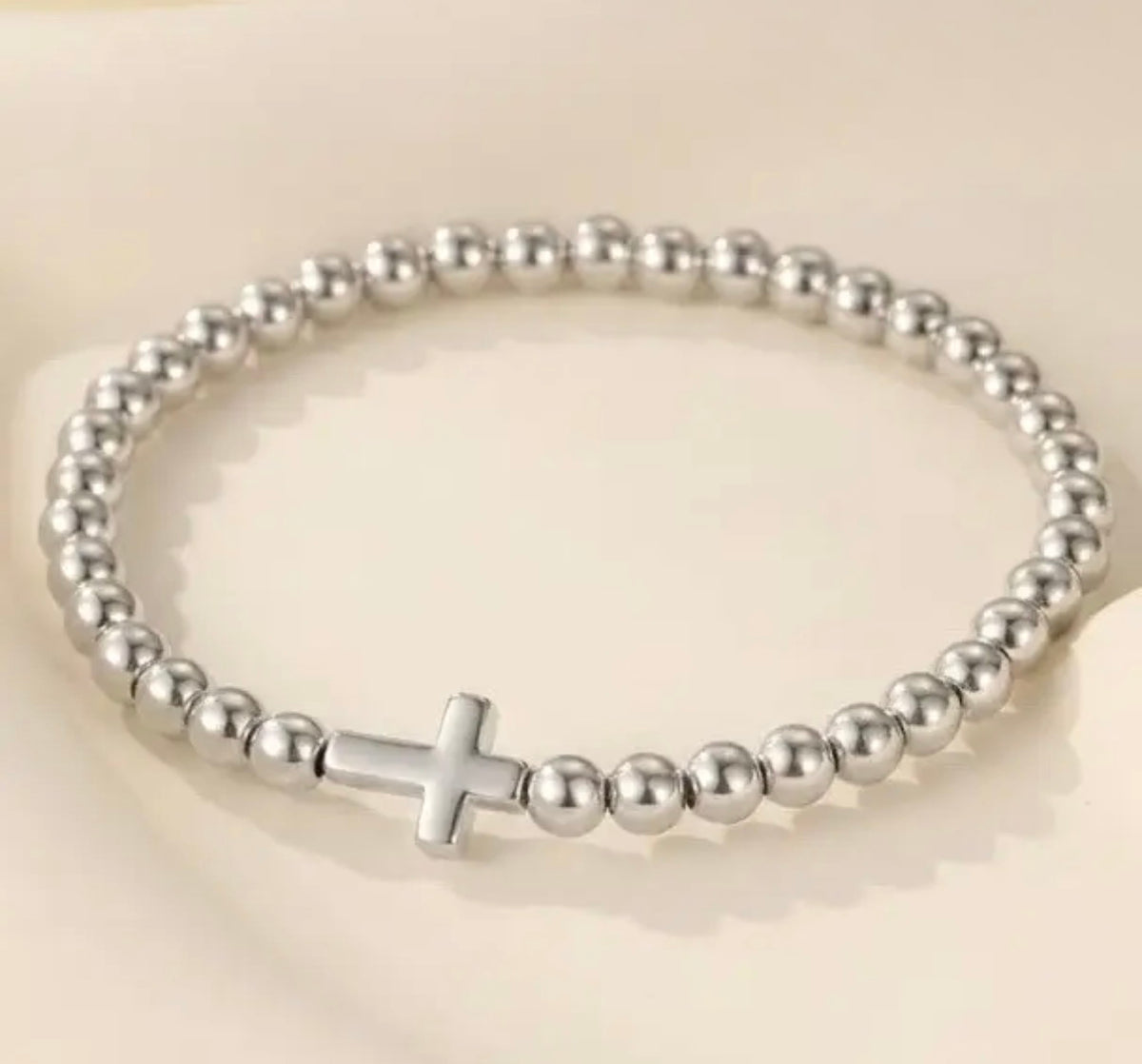 Ball Chain Cross Bracelet