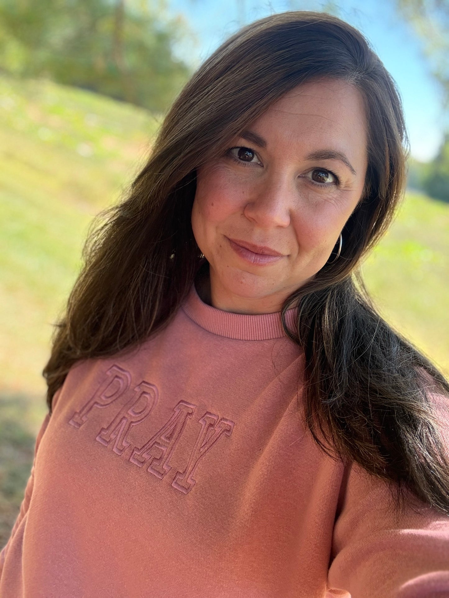 PRAY Embroidered Ladies Tunic Fleece Sweatshirt