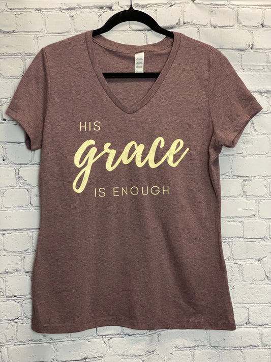 His Grace is Enough V-Neck Tee