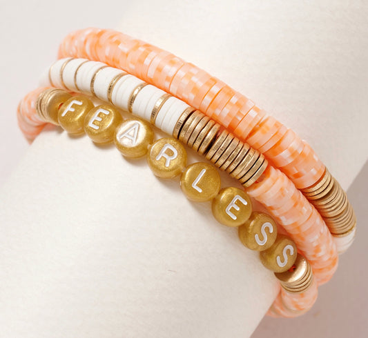 FEARLESS Rubber Beaded Stretch Bracelet Set