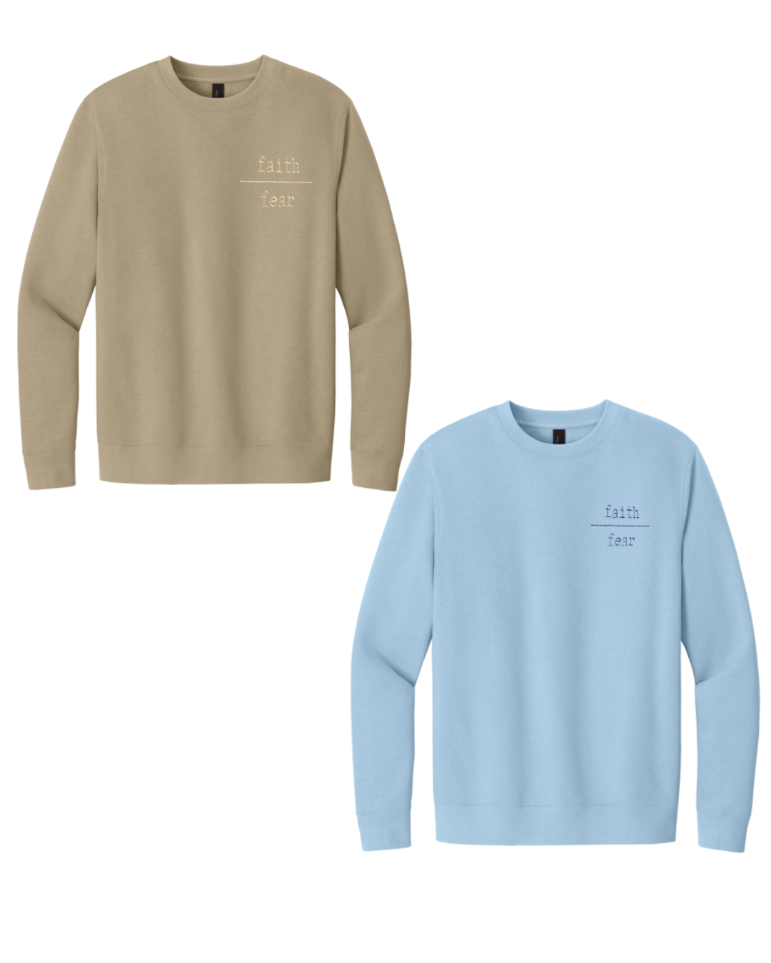 Faith Over Fear Embroidered Crewneck Sweatshirt