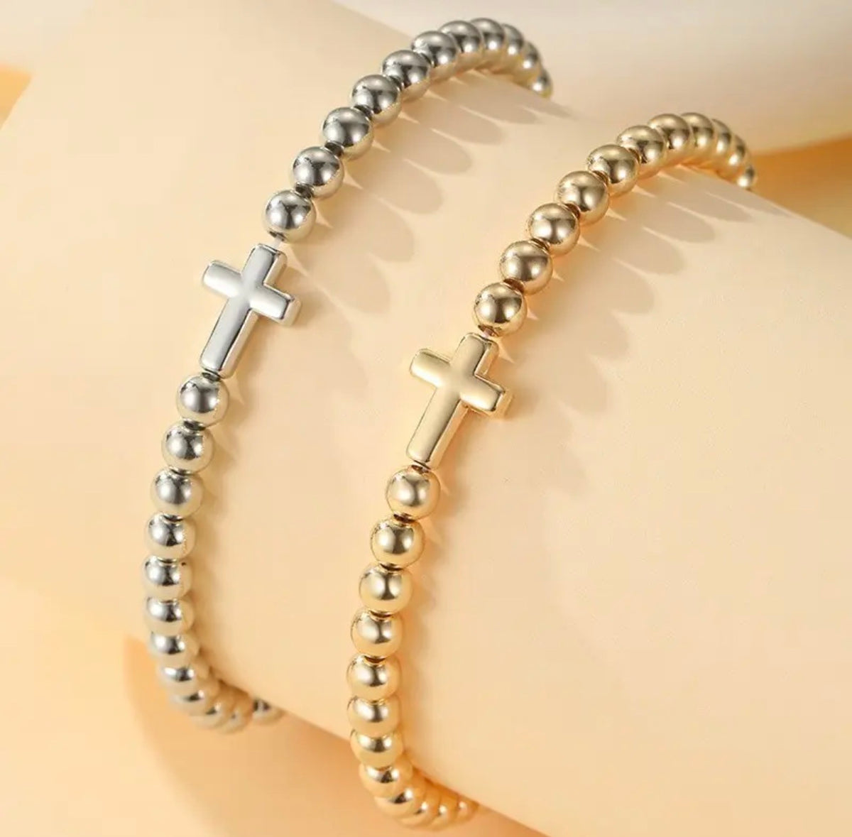 Ball Chain Cross Bracelet