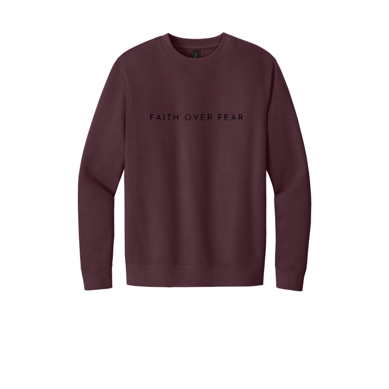 Faith Over Fear Embroidered Fleece Crewneck Sweatshirt