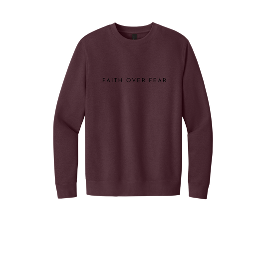 Faith Over Fear Embroidered Fleece Crewneck Sweatshirt