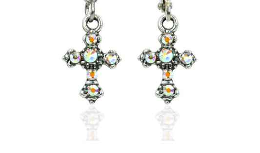 Crystal Cross Earrings