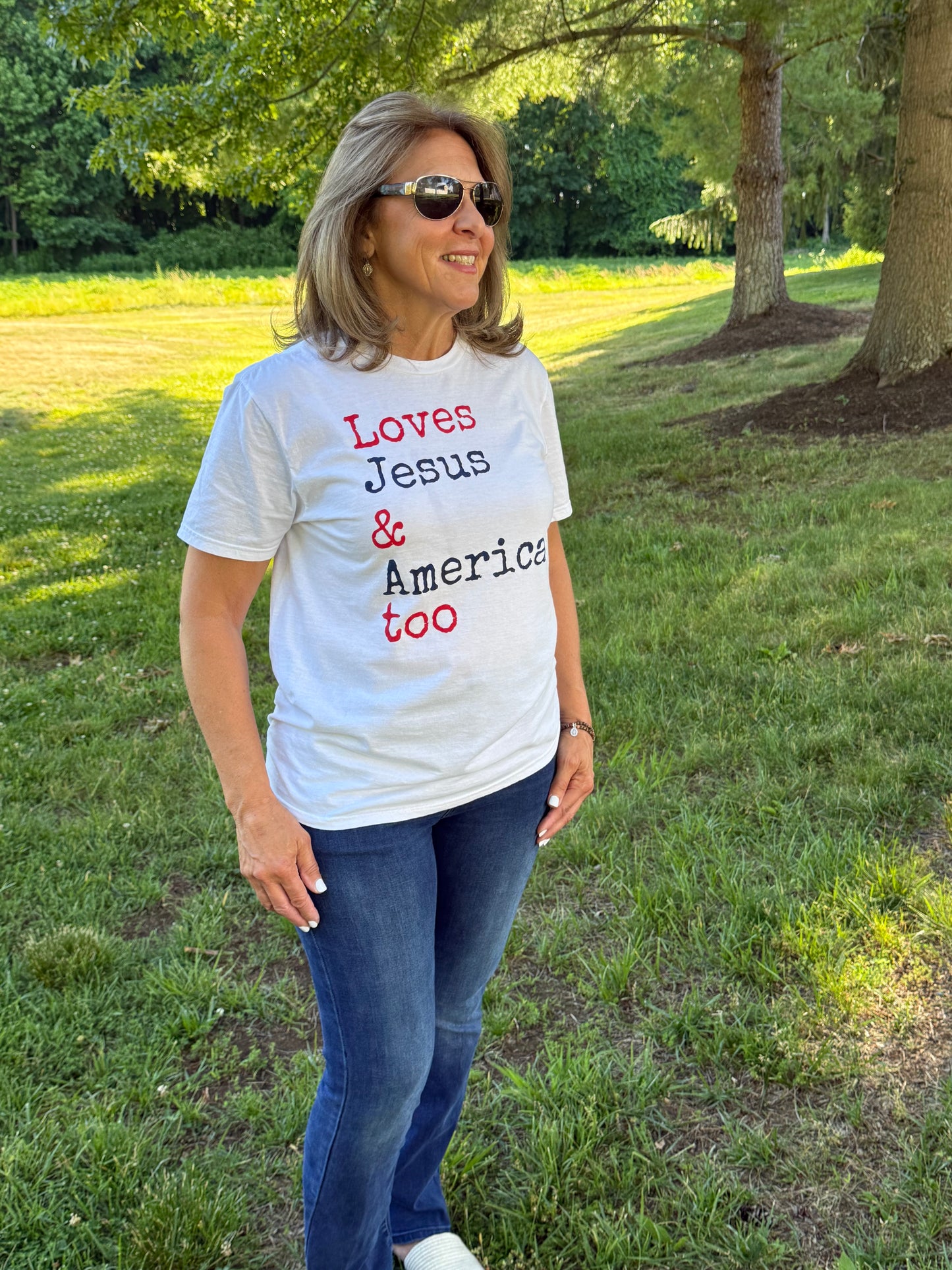 Loves Jesus & America too T-Shirt