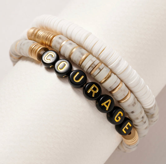 COURAGE Rubber Beaded Bracelet Set