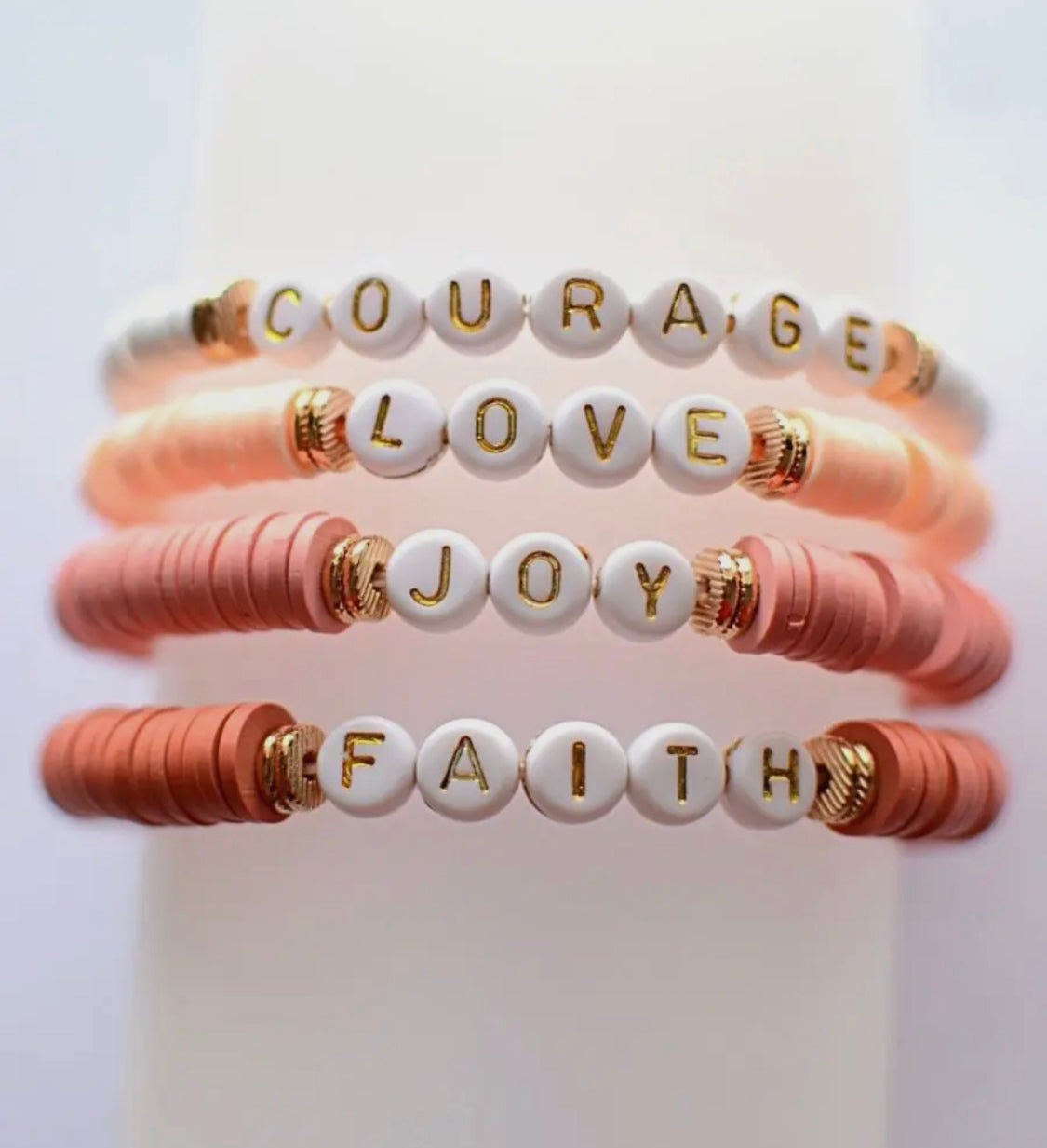 Inspirational Heishi Disk Bracelet