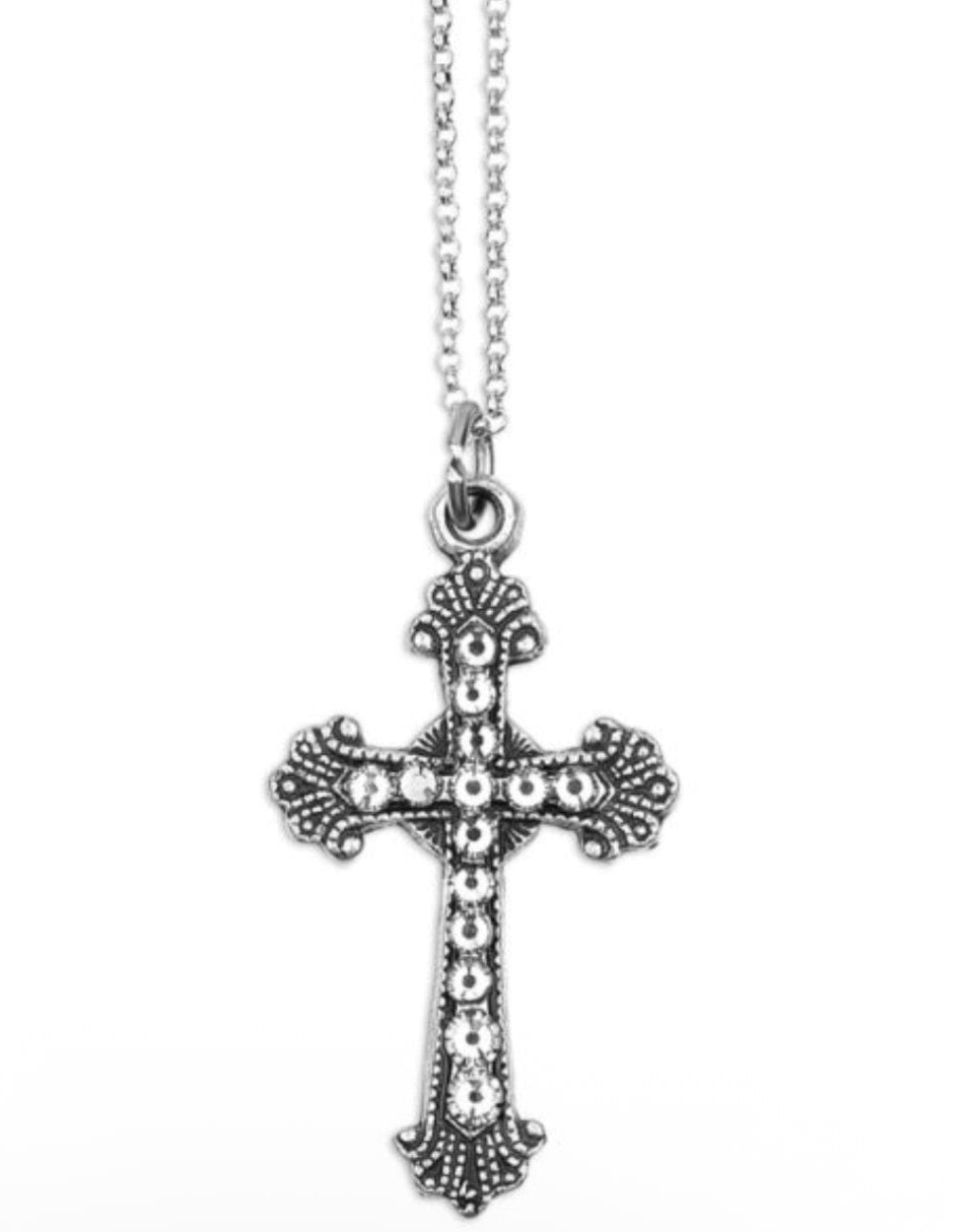 Classic Crystal Cross Necklace